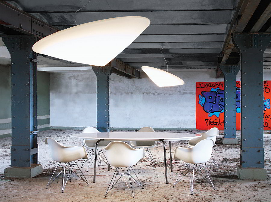 CAO MAO Pendelleuchte, 120 cm Durchmesser in großer Halle von next Design CAO MAO Pendelleuchte, 120 cm Durchmesser in großer Halle