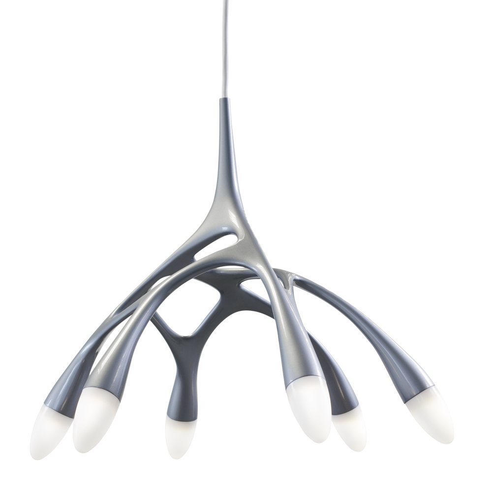 NLC Pendelleuchte 6-flammig silber für ESL- oder LED-Glühbirne von next Design NLC Pendelleuchte 6-flammig silber für ESL- oder LED-Glühbirne
