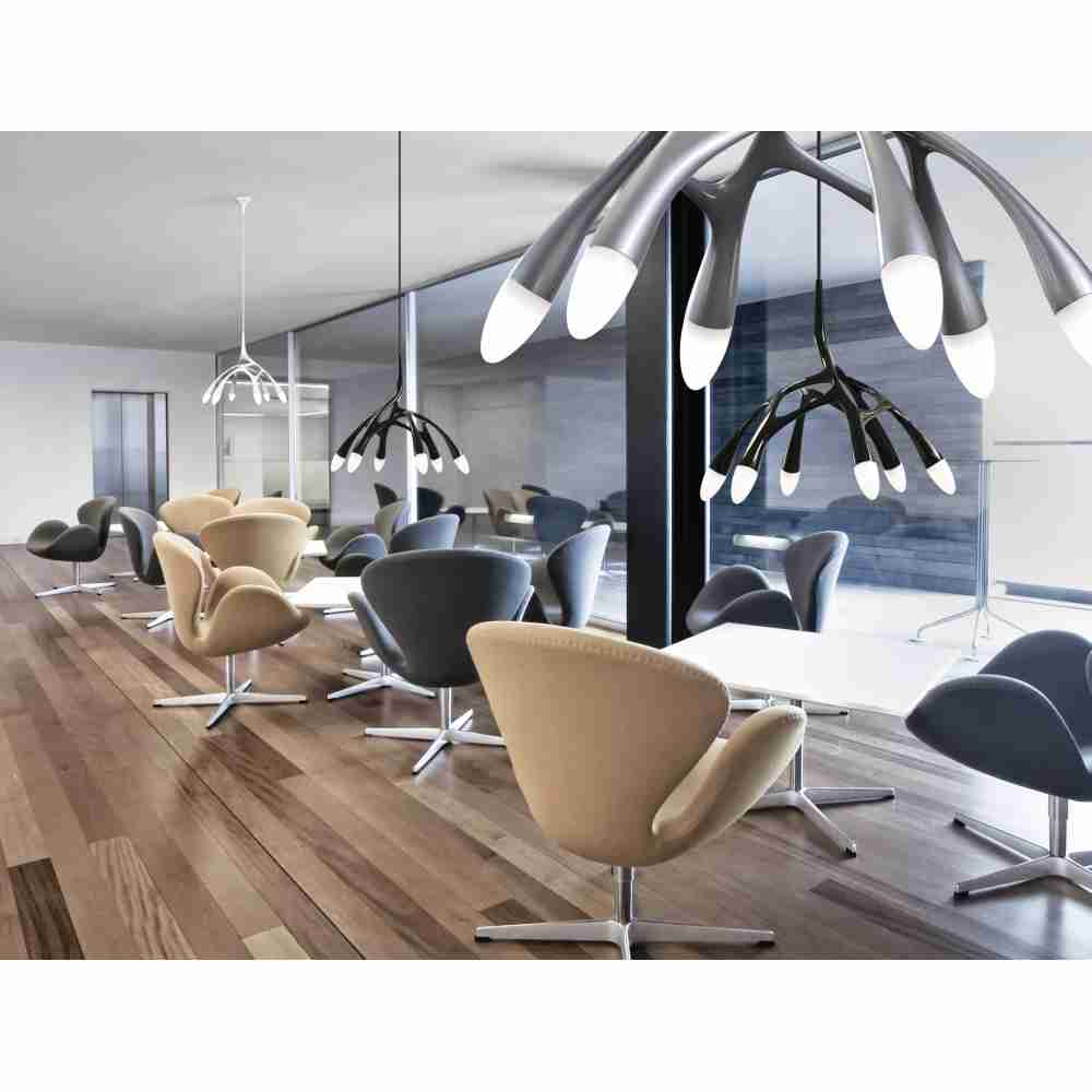NLC Pendelleuchte 6-flammig weiß für ESL- oder LED-Glühbirne von next Design NLC Pendelleuchte 6-flammig weiß für ESL- oder LED-Glühbirne