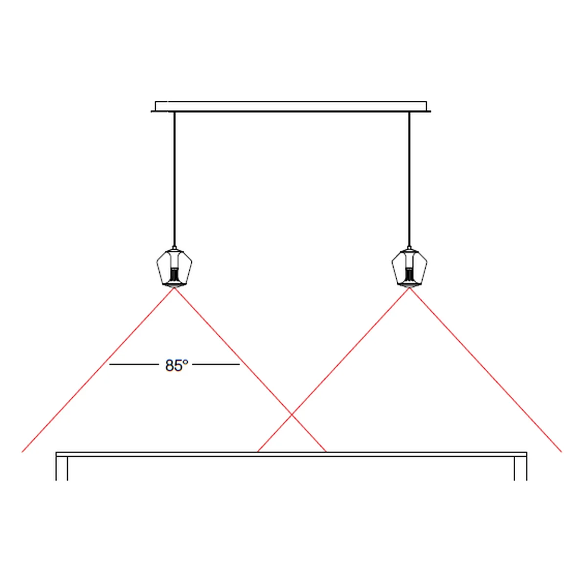 ETHICS Duo Pendelleuchte 119 cm Ausf�hrung Lichtfall Darstellung