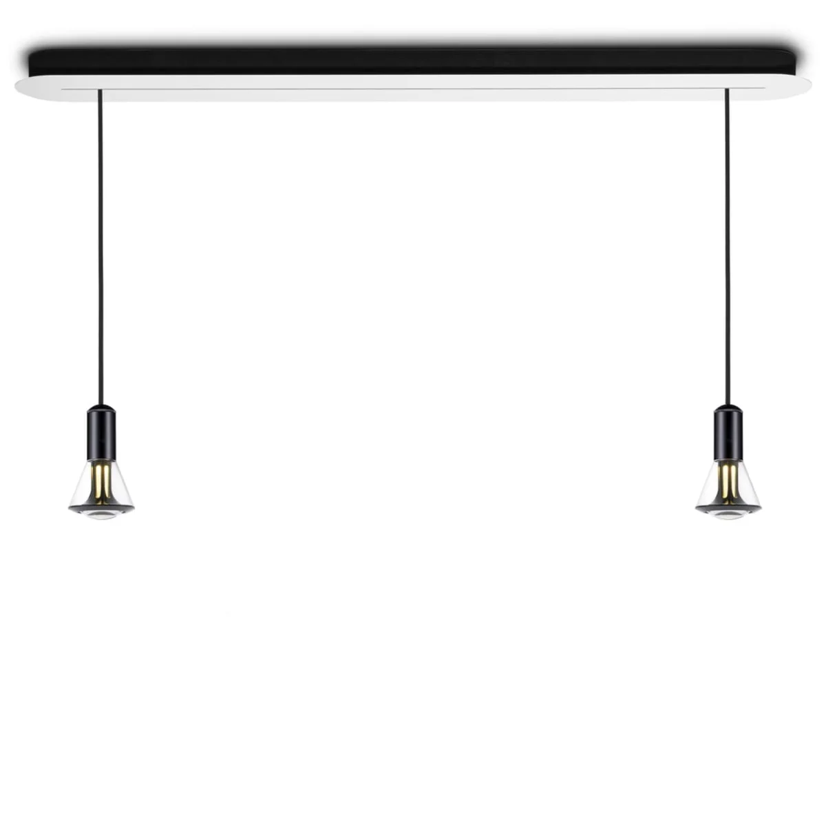 ETHICS Duo Cone Pendelleuchte 105 Ausf�hrung Kristall Schwarz Frontalansicht