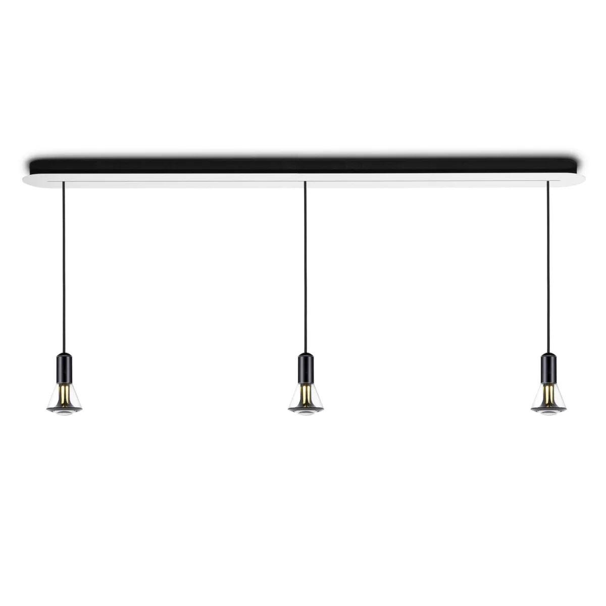 ETHICS Trio Cone Pendelleuchte 140 cm Ausf�hrung Kristall Schwarz Frontalansicht