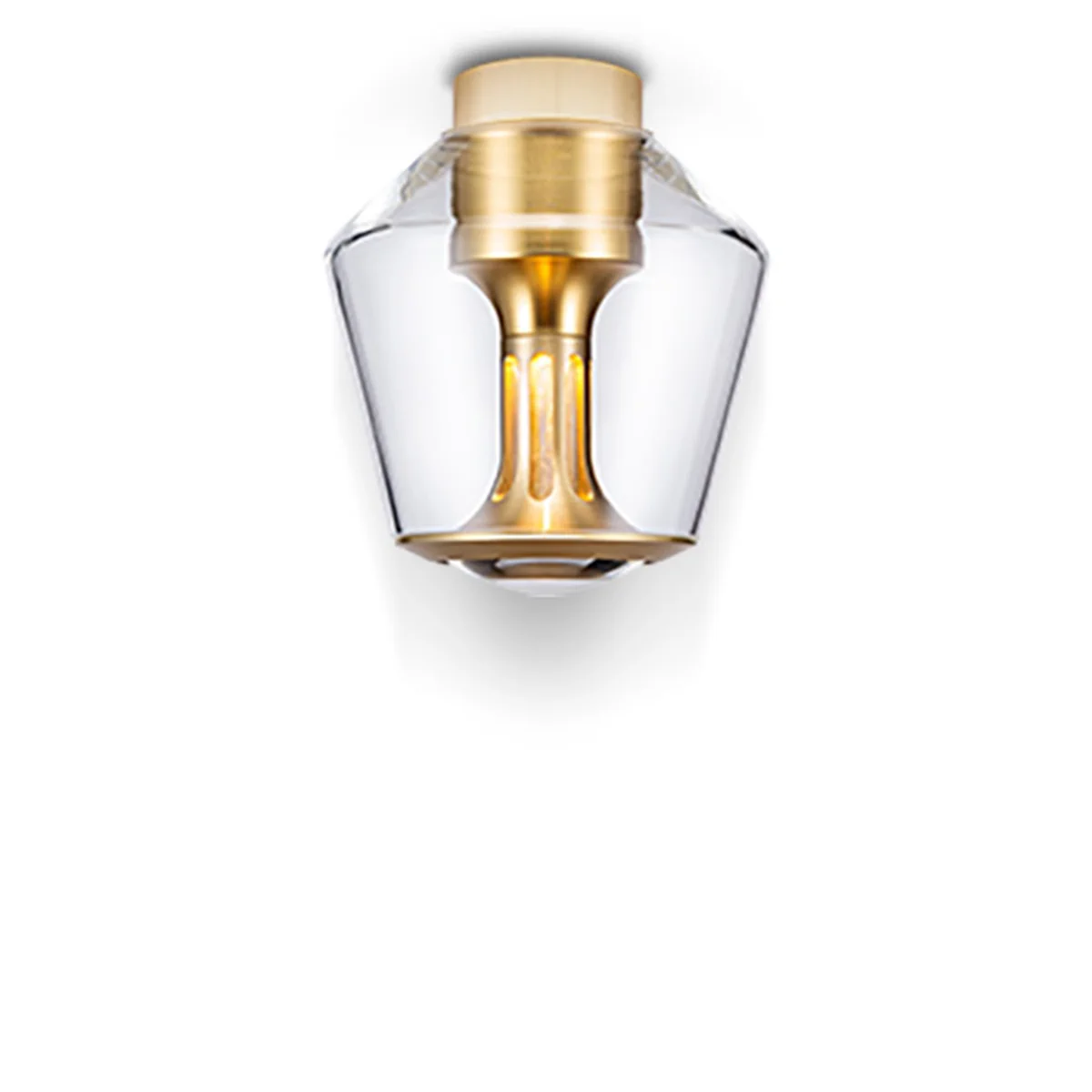 ETHICS Deckenleuchte Kristall Gold Frontansicht, n