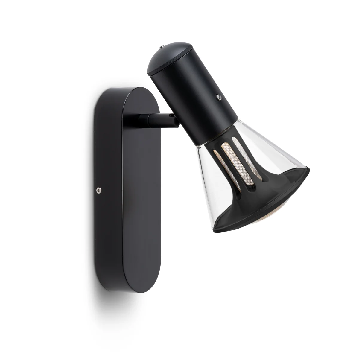 ETHICS Cone Multileuchte Glasschirm Kristall Schwarz Baldachin Senkrecht montiert Seitenansicht