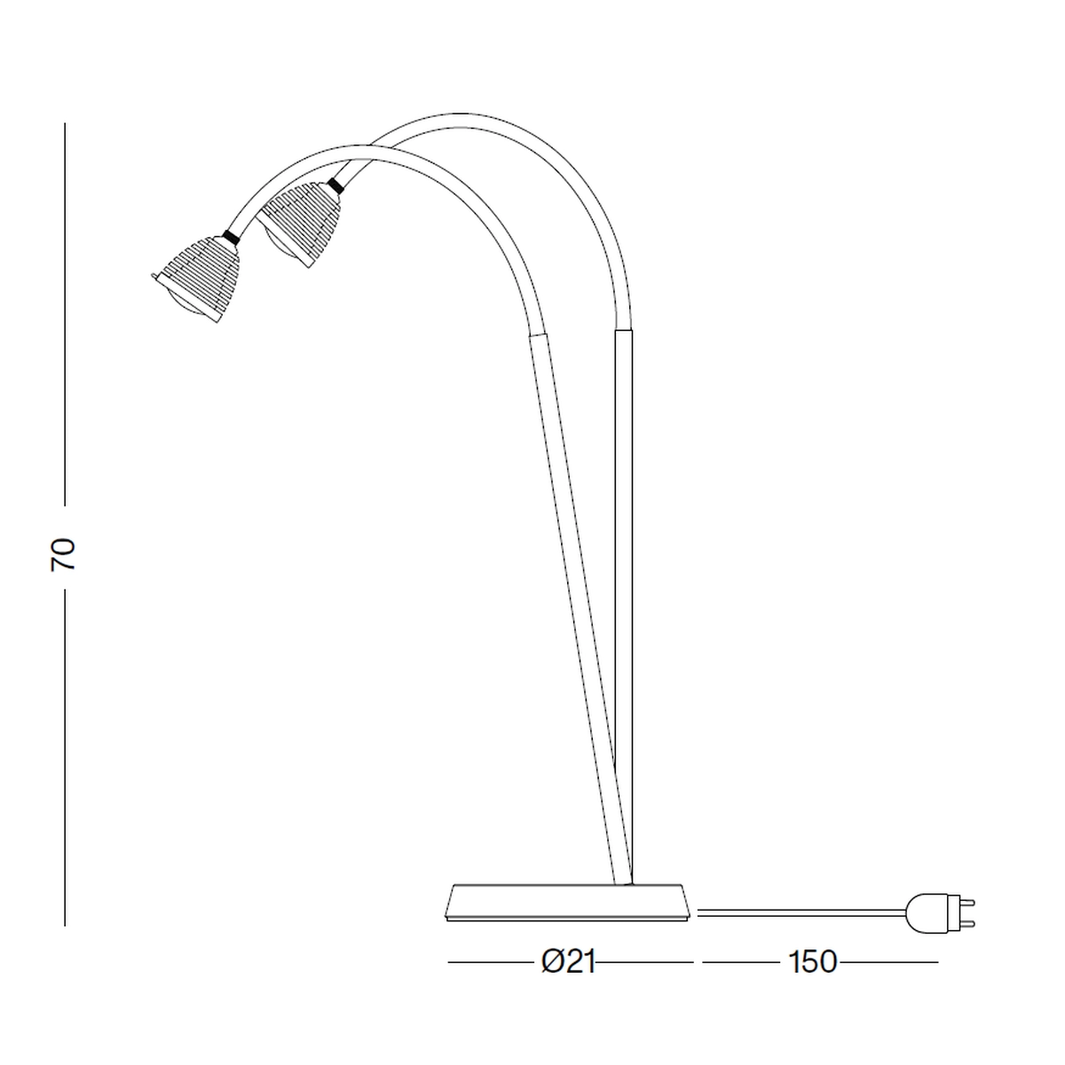 ATHENE Leuchte TL3 Technische Zeichnung