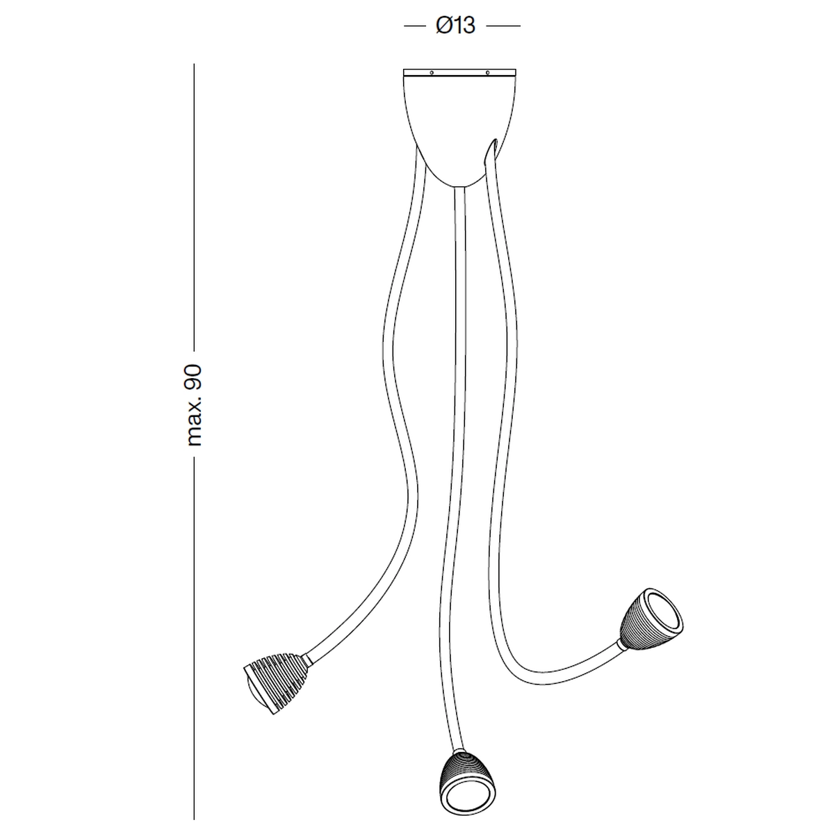 ATHENE Deckenleuchte 3DL Technische Zeichnung