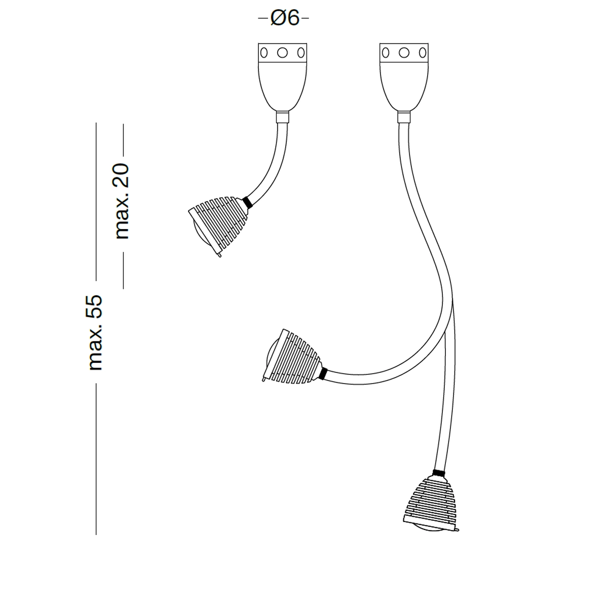 ATHENE Wand-Deckenleuchte BDL1/2  Technische Zeichnung 