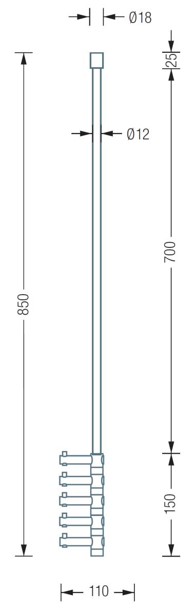 TAKE Hngegarderobe T5 mit 5 Haken, technische Daten