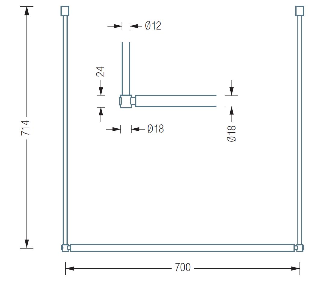 T0 Hngegarderobe Take 0 ohne seitliche Haken, technische Details