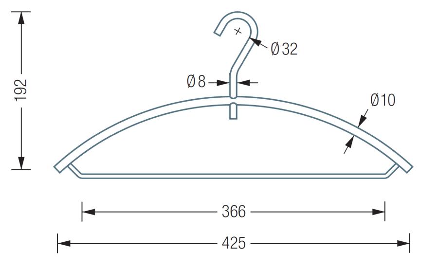 KB1H Kleiderbgel mit Hosenbgel, Haken drehbar