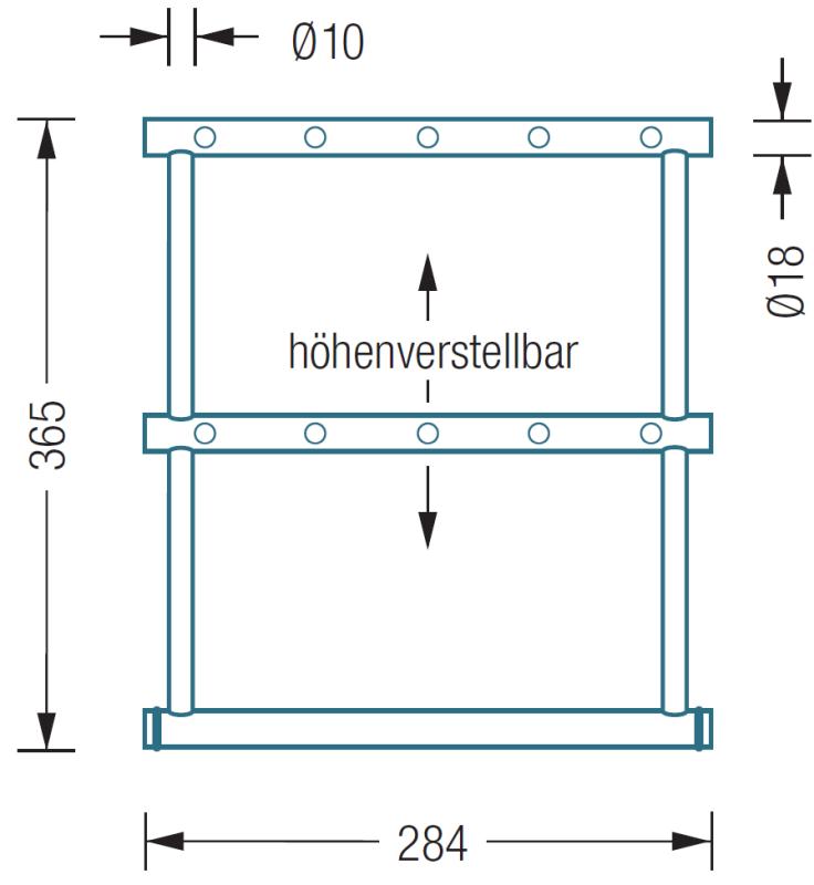 GSR600-2 Schuhregal, Edelstahl, Vermassung