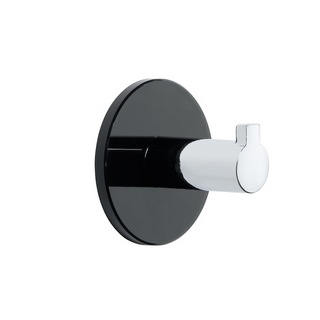VISBY Wandhaken, verchromt Glasplatte schwarz beschichtet von pieperconcept VISBY Wandhaken, verchromt Glasplatte schwarz beschichtet