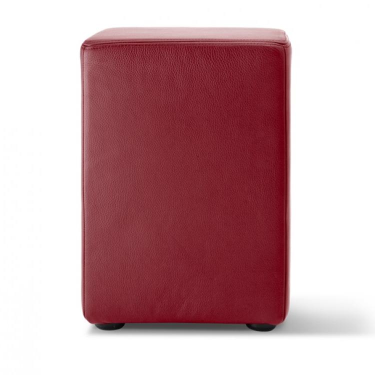 POMP Hocker Leder bordeaux-rot