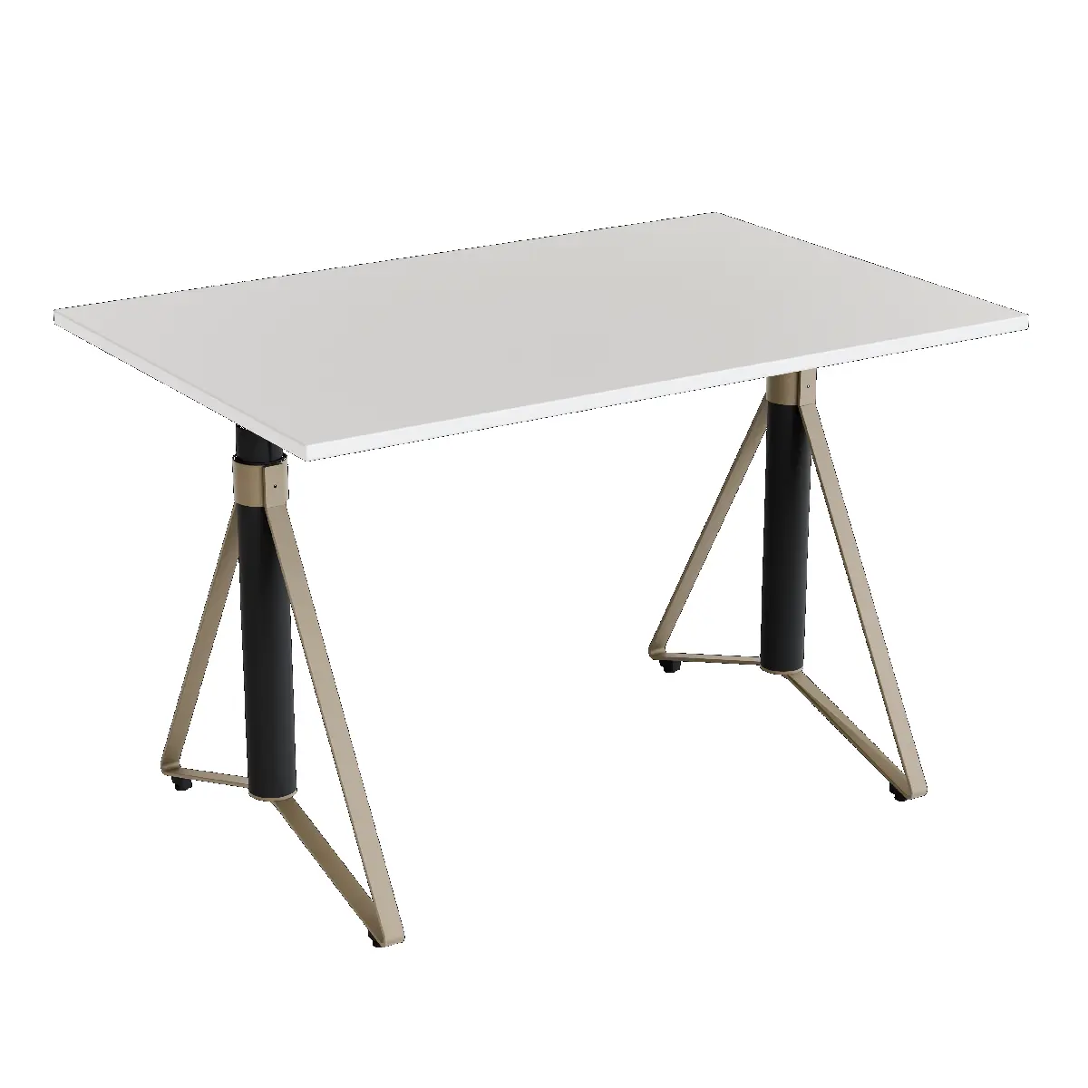 Elektrisch h�henverstellbarer HEB Tisch mit PALE furnierter Tischplatte in der Farbvariante Diamond.