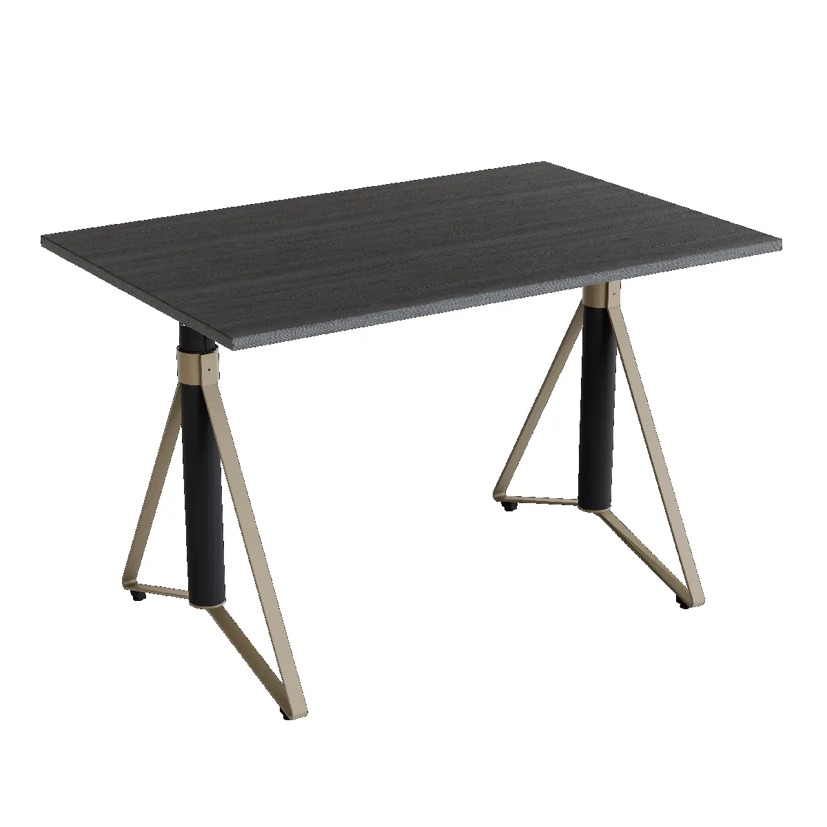 Elektrisch h�henverstellbarer HEB Tisch mit PINE furnierter Tischplatte in der Farbvariante Diamond.