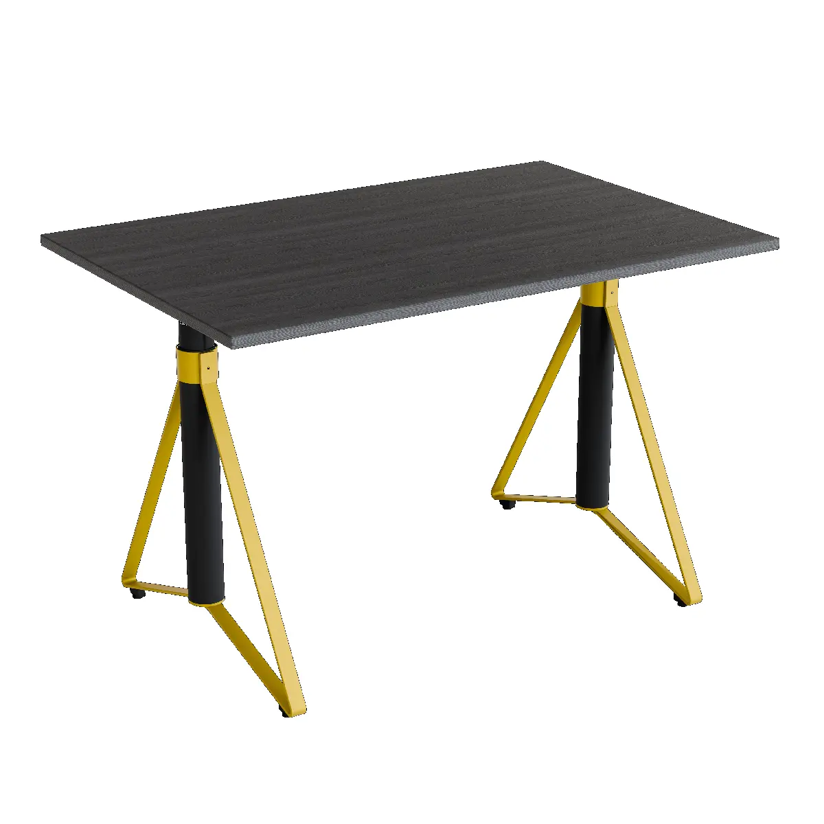 Elektrisch h�henverstellbarer HEB Tisch mit PINE furnierter Tischplatte in der Farbvariante Pineapple.