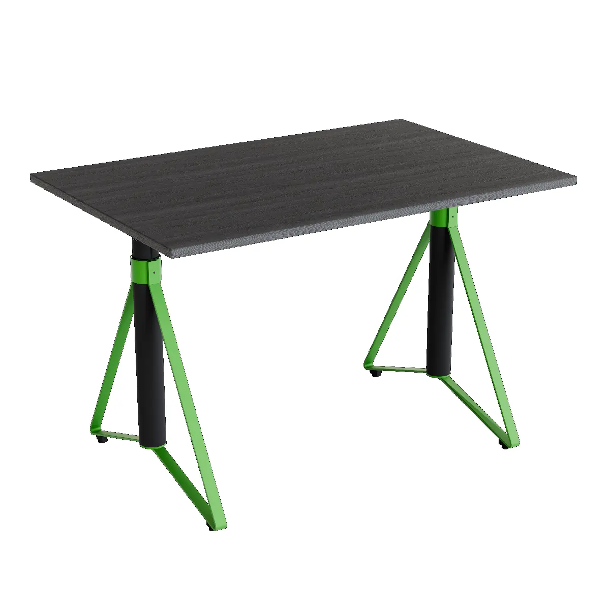 Elektrisch h�henverstellbarer HEB Tisch mit PINE furnierter Tischplatte in der Farbvariante Spring.