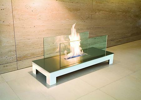 Floor Flame Biokamin wei / Edelstahl