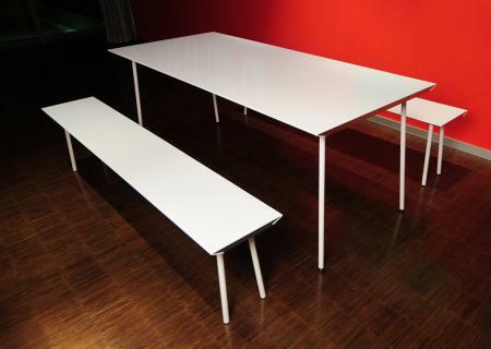 AIR Tisch alu weiss