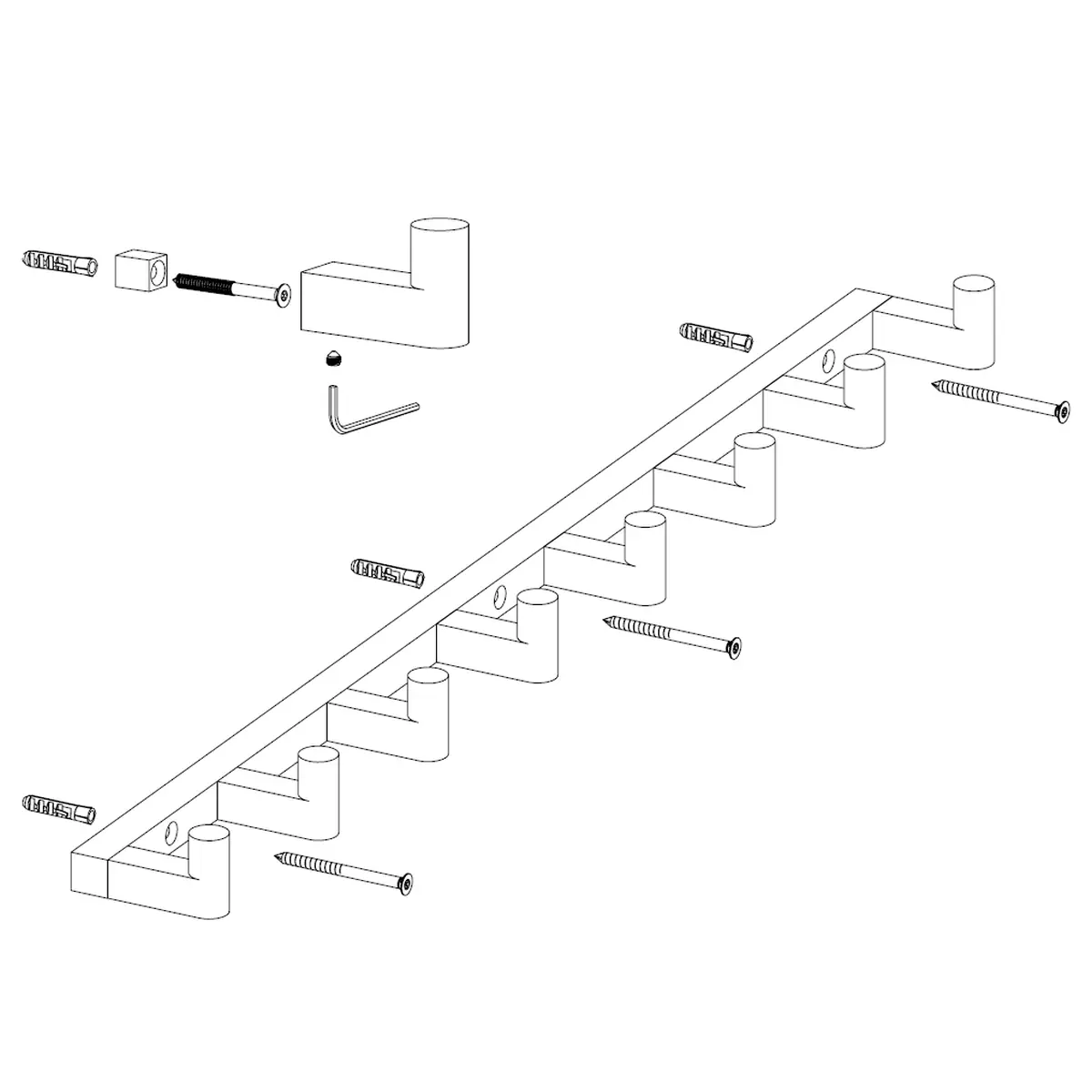 1001 Garderobenhaken Befestigung