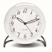 Arne Jacobsen Tischuhr mit Wecker, weiß Arne Jacobsen Tischuhr mit Wecker, weiß