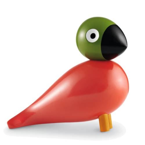 Singvogel Pop orange/grn Holzvogel von Kay Bojesen