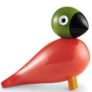 Singvogel Pop orange/grün Holzvogel von Kay Bojesen Singvogel Pop orange/grün Holzvogel von Kay Bojesen