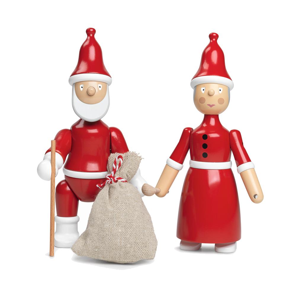 Santa Claus und Santa Clara, die beiden Holzfiguren von Kay Bojesen