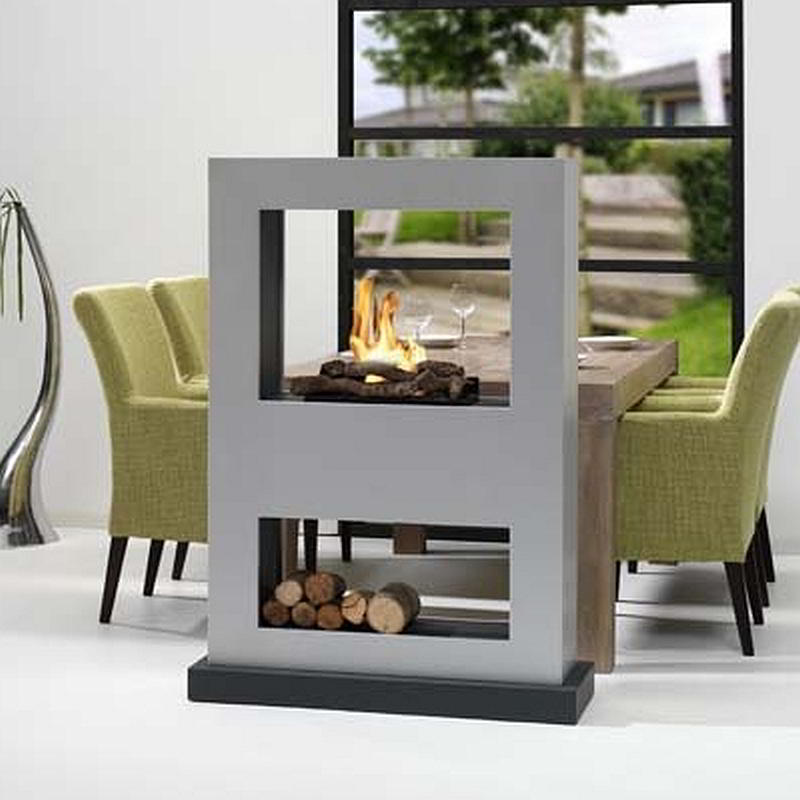 Biokamin freistehend LASIZE MDF 843 silber leichte Struktur von Rubyfires Biokamin freistehend LASIZE MDF 843 silber leichte Struktur
