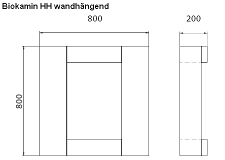 BIO FLAME HH Edelstahl Wandkamin von Rubyfires BIO FLAME HH Edelstahl Wandkamin