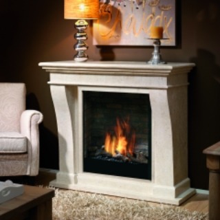 Biokamin KRETA Fossile Stone F01 beige von Rubyfires Biokamin KRETA Fossile Stone F01 beige