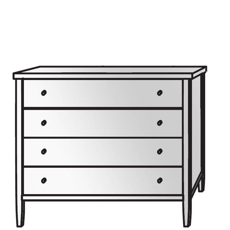 Montana Kommode 95 x 85 cm, 4 Schubladen von Ruhe & Raum Montana Kommode 95 x 85 cm, 4 Schubladen