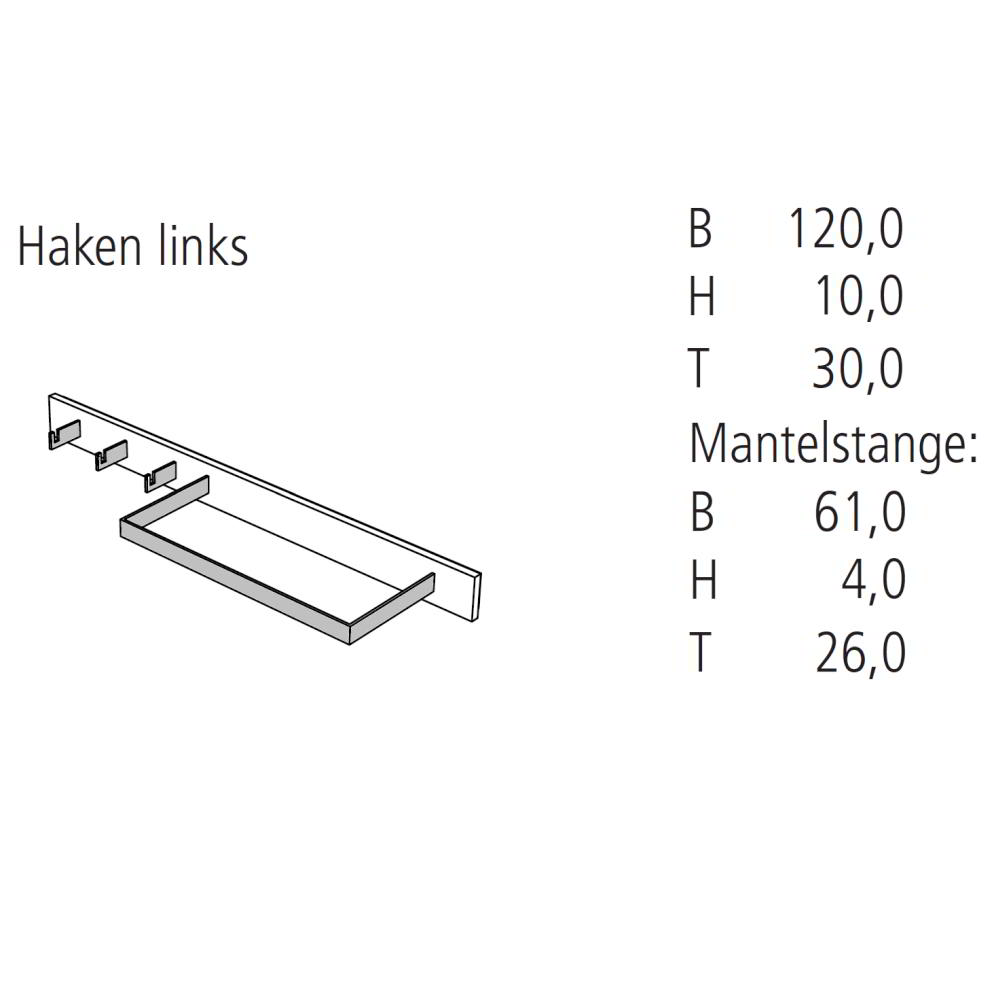 HESPERIDE Wandgarderobe 5443, Haken links von schönbuch HESPERIDE Wandgarderobe 5443, Haken links