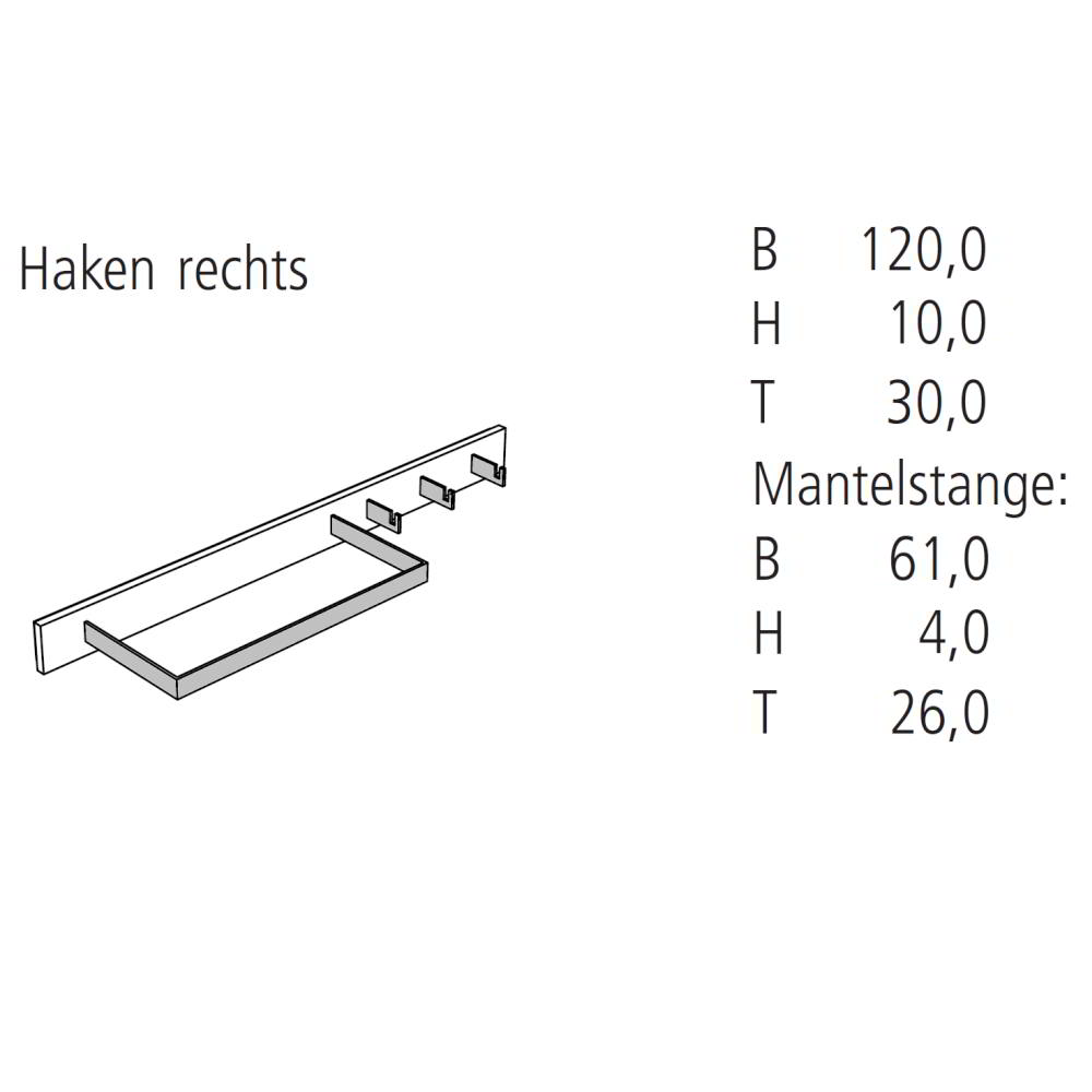 HESPERIDE Wandgarderobe 5443, Haken rechts von schönbuch HESPERIDE Wandgarderobe 5443, Haken rechts