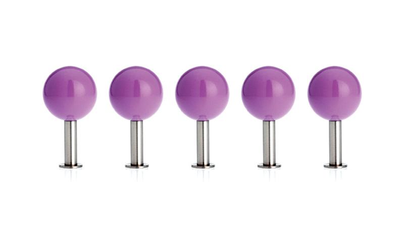 DOTS Garderobenhaken 5er-Set lila von schönbuch DOTS Garderobenhaken 5er-Set lila