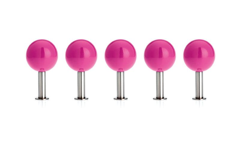 DOTS Garderobenhaken 5er-Set pink von schönbuch DOTS Garderobenhaken 5er-Set pink