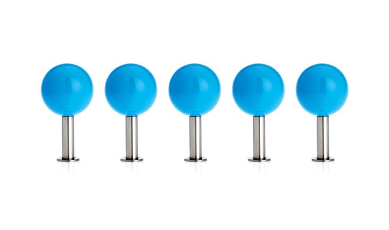 DOTS Garderobenhaken 5er-Set sky blau von schönbuch DOTS Garderobenhaken 5er-Set sky blau