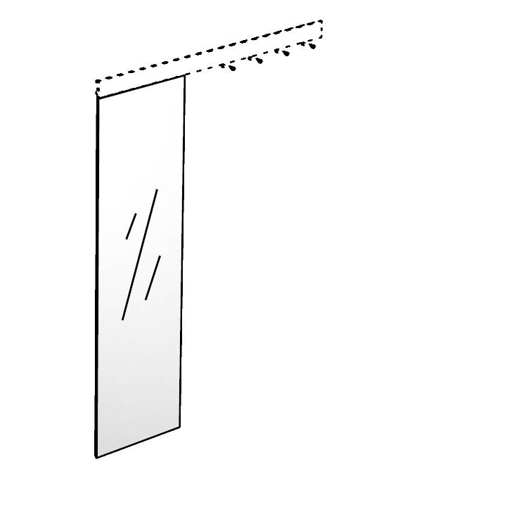 TRACE Spiegel zum Einhngen in Hakenleiste, Hhe 144 cm