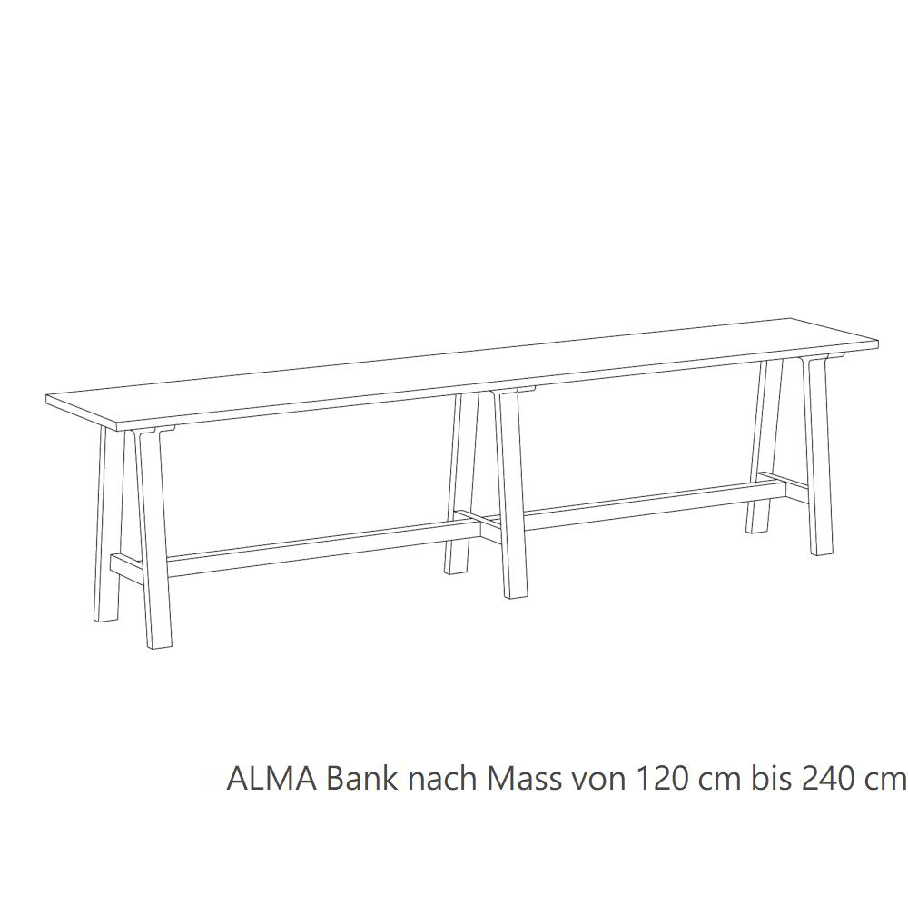 ALMA Bank Maanfertigung von 120 bis zu 240 cm