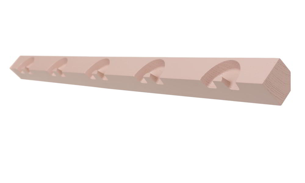 NICK Garderobenleiste von schnbuch, 85 cm breit mit 5 Garderobenhaken in rosenholz lackiert