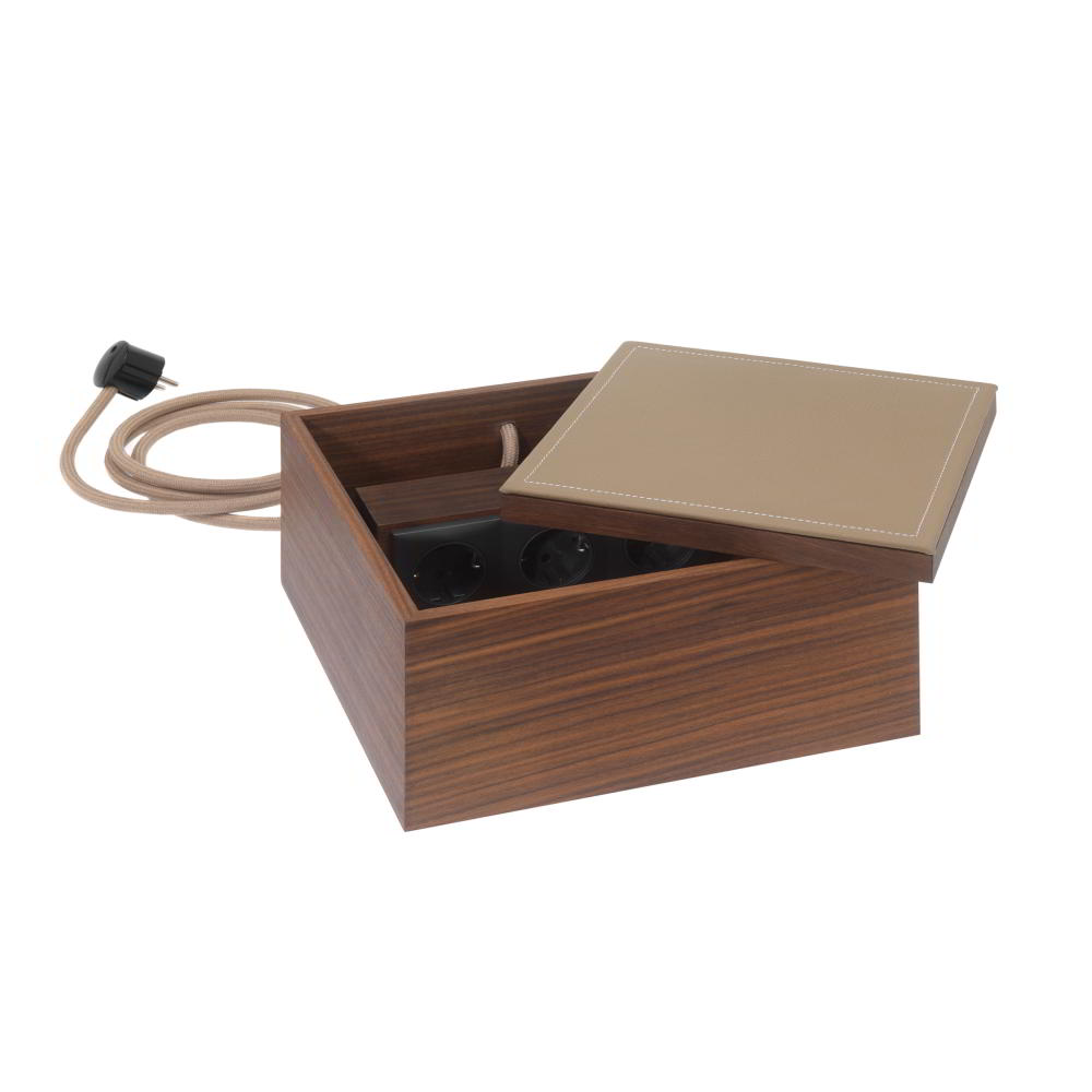 HESPERIDE Elektrobox Nussbaum / Leder nougat von schönbuch HESPERIDE Elektrobox Nussbaum / Leder nougat