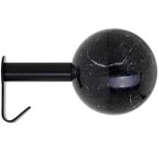 DOTS STONE Garderobenhaken mit Marmorkugel Nero Marquina schwarz DOTS STONE Garderobenhaken mit Marmorkugel Nero Marquina schwarz
