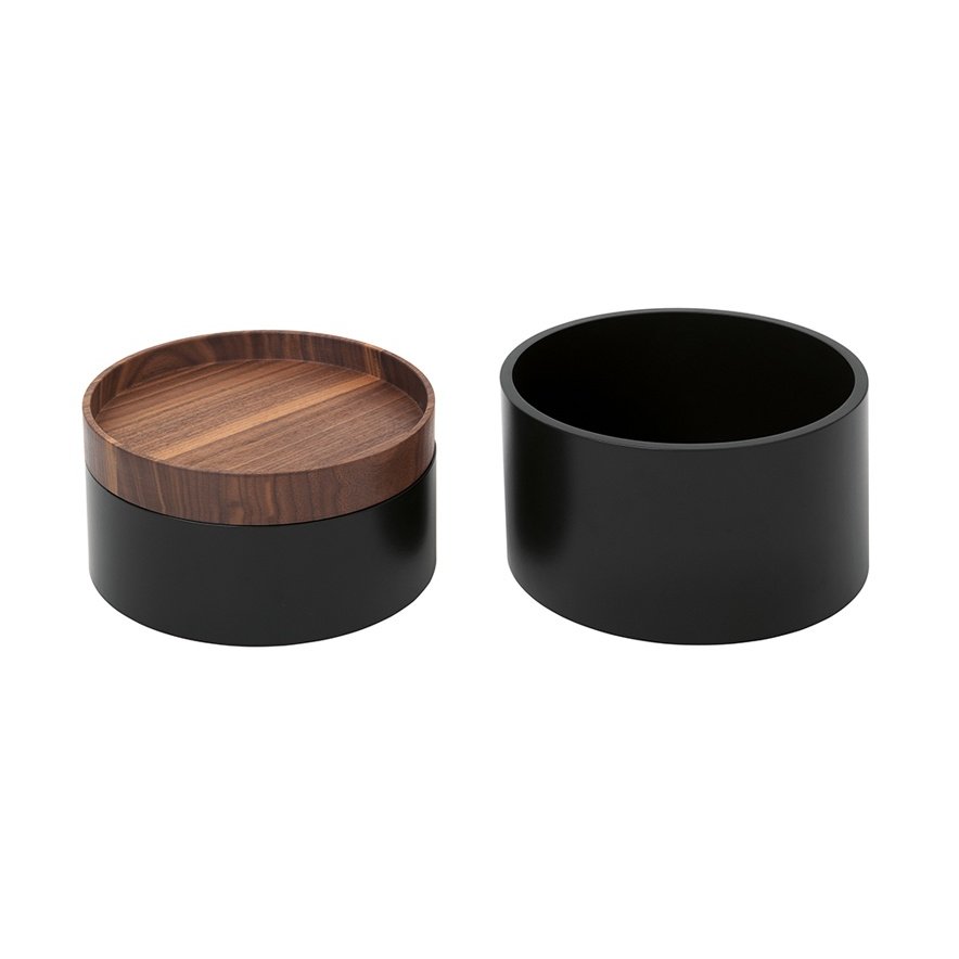CAPSULE Holzdosen schwarz-Nussbaum, 2er von schönbuch CAPSULE Holzdosen schwarz-Nussbaum, 2er