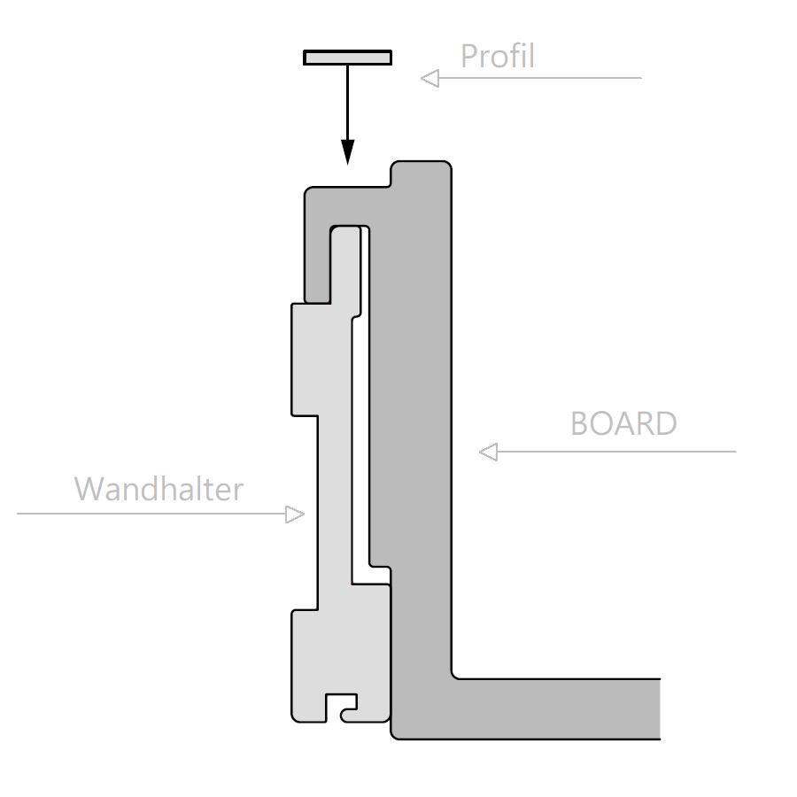 S7 Abdeckprofil fr das Board, Aluminium natur eloxiert