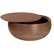 BOWL Holzdose mit Deckel  11 x H 5 cm, Nussbaum gelt