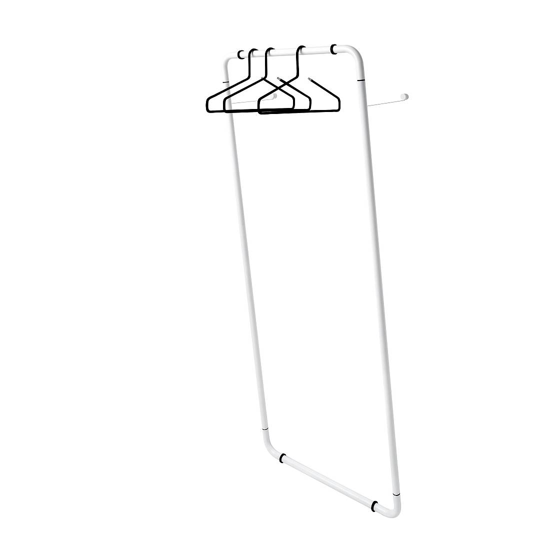 CURVE Wandgarderobe schneewei, ausgeklappt, Breite 65 cm, mit Bgeln