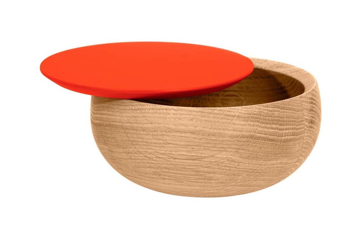 BOWL Holzdose mit Deckel gro Edition Milan, koralle