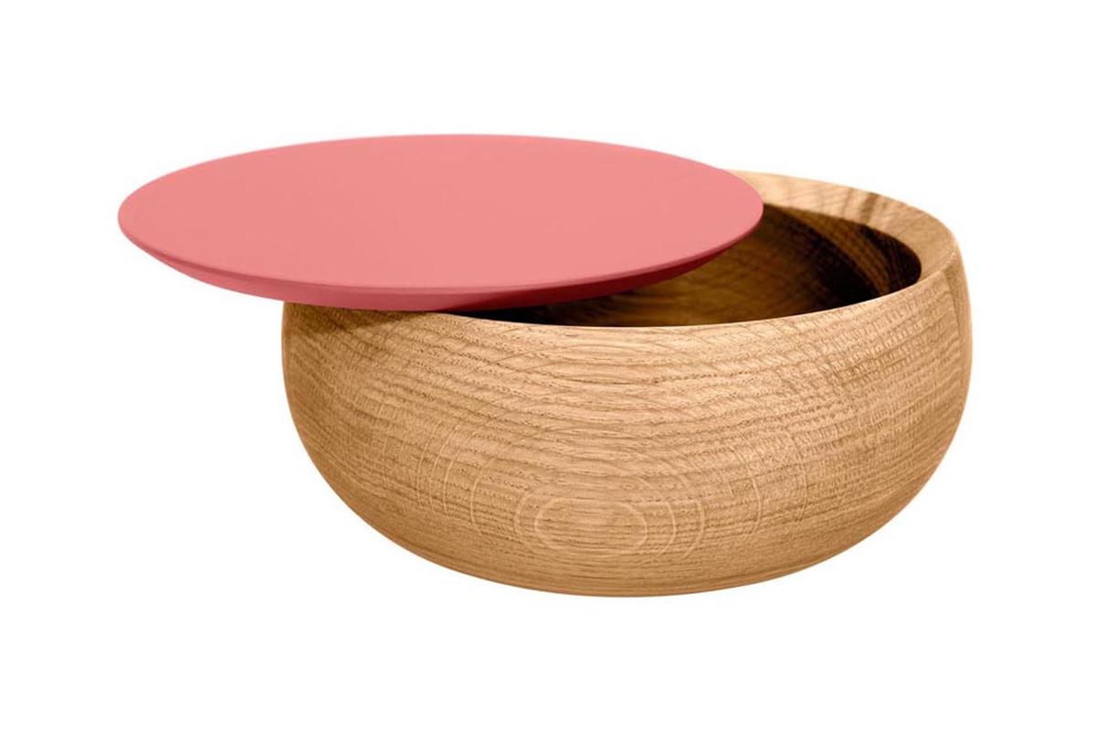 BOWL Holzdose mit Deckel gro Edition Milan, flamingo pink