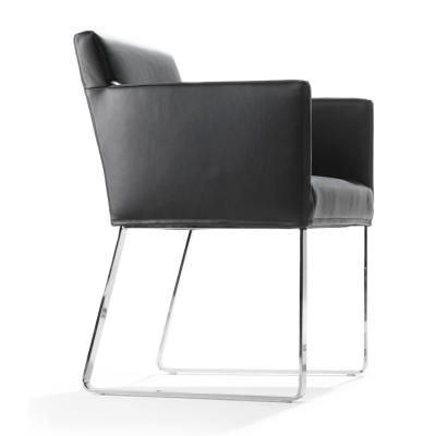 JASPE Stuhl mit Armlehne, Leder COLORADO, schwarz