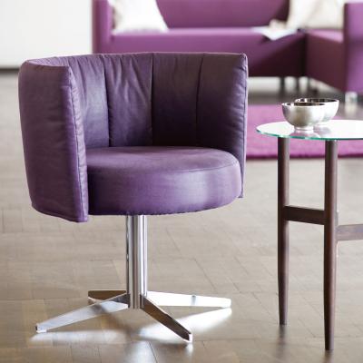 RON Sessel Leder violett von signet RON Sessel Leder violett
